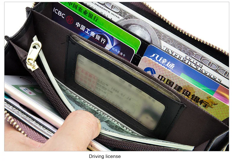 Ручной кошелек Rfid для женщин из телячьей кожи, длинный тисненый кошелек на молнии с листьями, Большой Вместительный многофункциональный кошелек-клатч из воловьей кожи