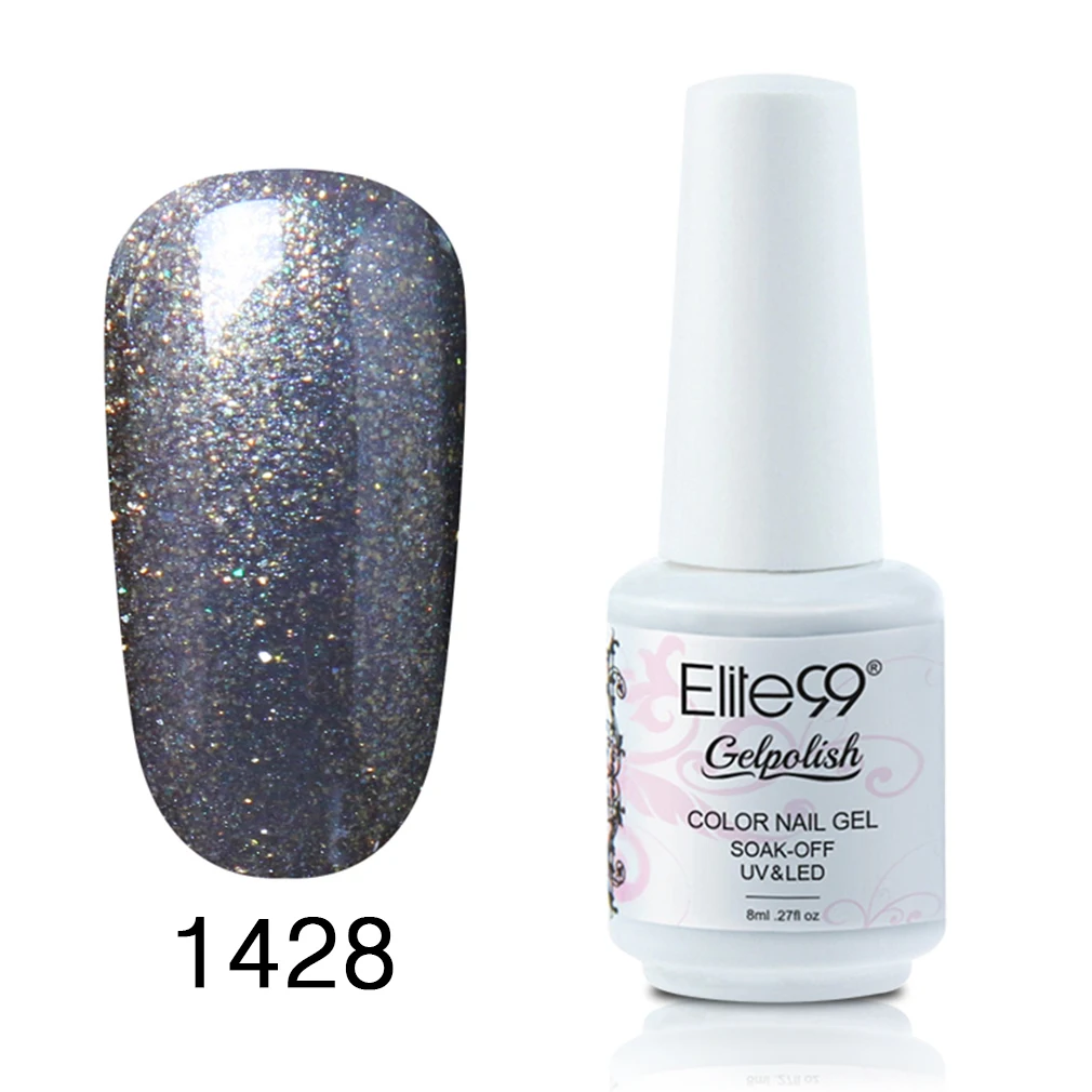 1428 Elite99 Гель-лак UV Vernis полуперманентный праймер верхнее покрытие 8 мл полигель лак для ногтей маникюрный гель лак для ногтей - Цвет: 1428