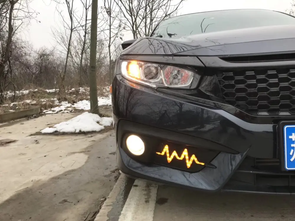 2018 ЭКГ Стиль дневного света светильник для Honda Civic 2016 DRL Светодиодный дневной