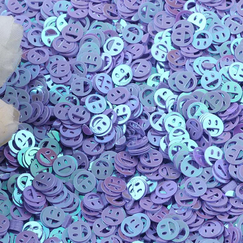 Light purple 10 г 6 мм улыбающееся лицо свободные блестки конфетти для украшения ногтей блестки DIY ткань швейные изделия lentejuelas - Цвет: Light purple