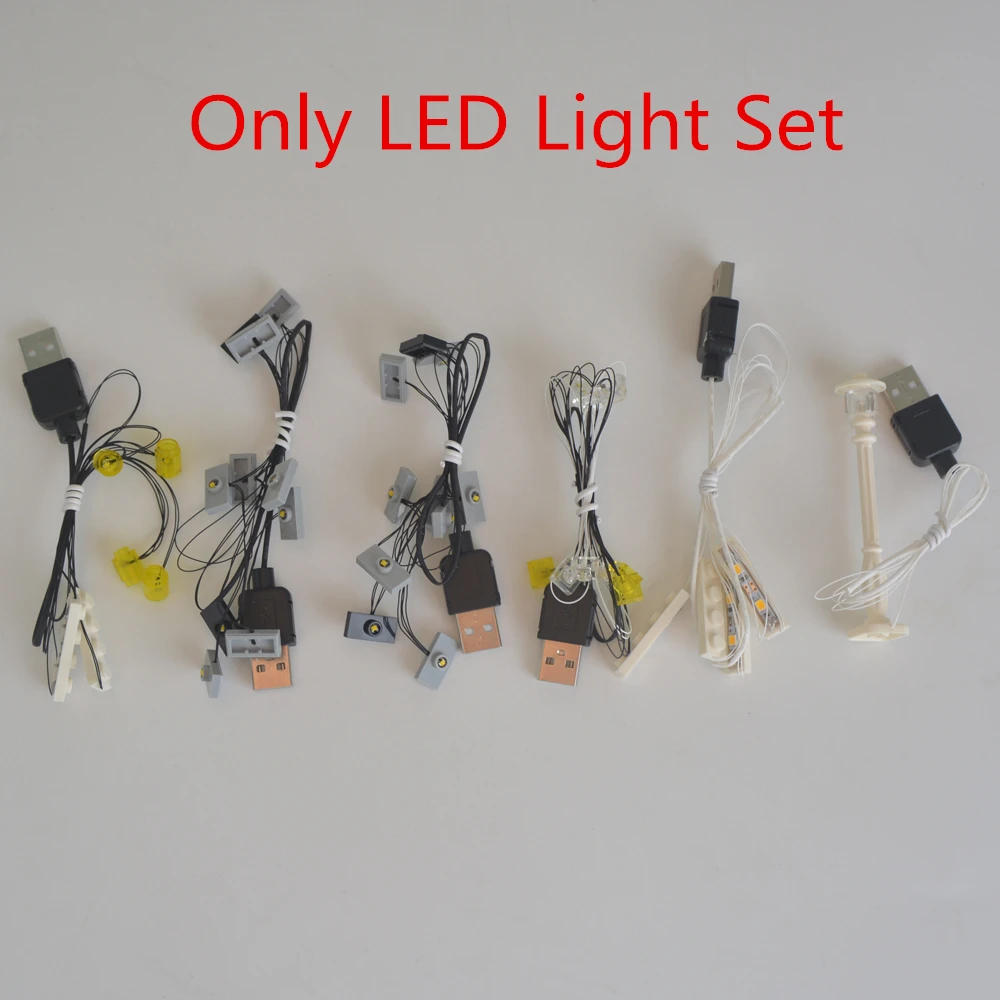 Led Light Kit Светильник aling светодиодный светильник комплект совместим с брендом 10211 строительные блоки кирпичи Grand Emporium Creator декоративный светильник - Цвет: Led Light Kit