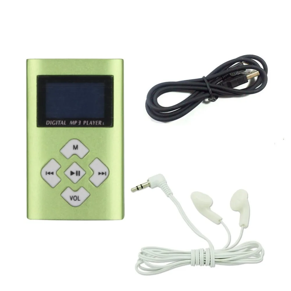 Портативный MP3 музыкальный плеер с 1," ЖК-экраном мини-зажим TF слот для карт USB MP3-плееры+ наушники музыкальный плеер