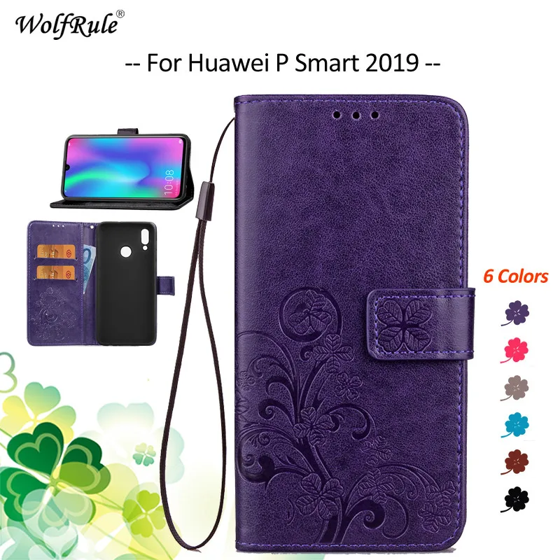 

For Cover Huawei P Smart 2019 Case Flip PU Card Holder Wallet Bumper Protective Phone Case For Huawei P Smart 2019 Cover 6.21''