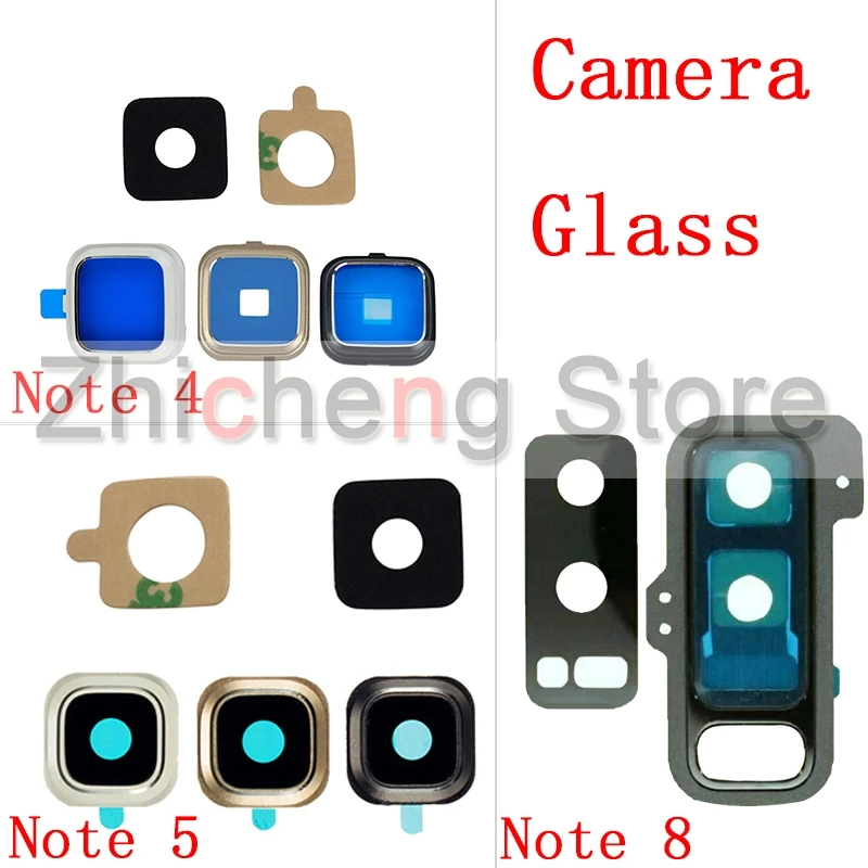 Original Back Rear Camera Glass Hold Holder Lens Ring Cover For Samsung Galaxy Note 4 5 8 With Sticker Glue Phone Parts |