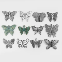 5pcs fashion jewelry open lacework craft large charms butterfly pendant for diy handicraft necklace jewelry making findings