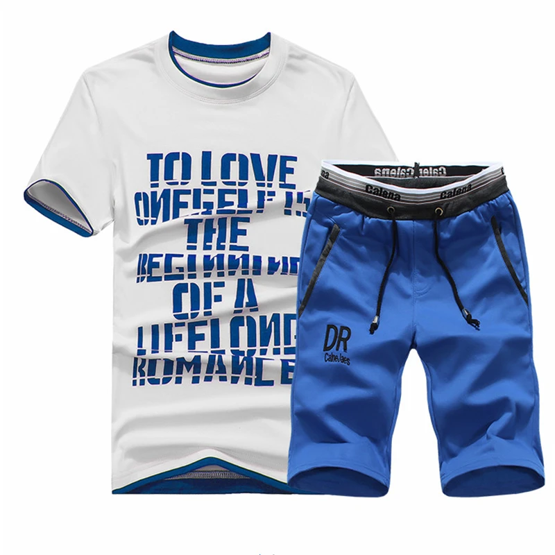 Мужская футболка с буквенным принтом повседневный спортивный костюм брендовый