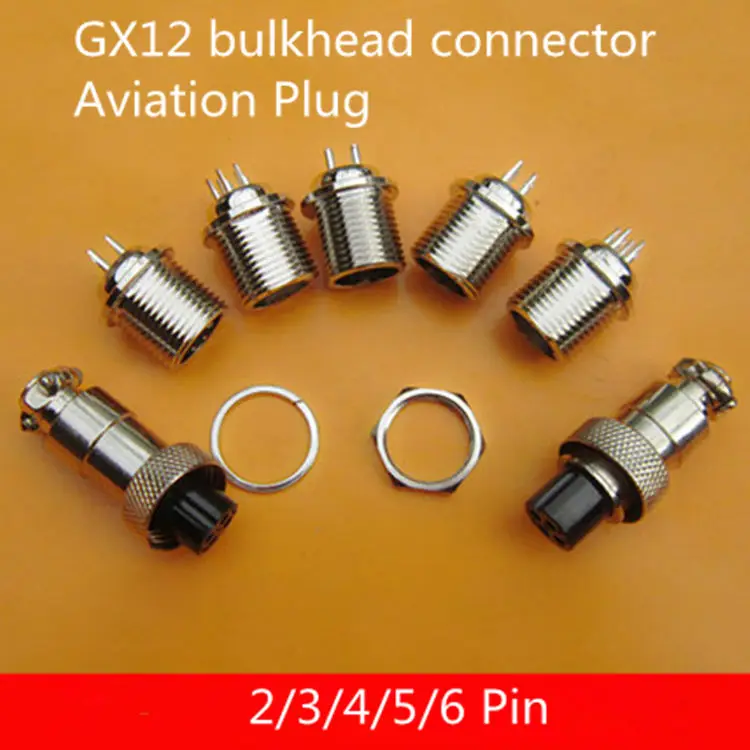 5 шт. AP009B GX12 2/3/4/5/6 контактный M12 Мужской и Женский Разъем bulkhead авиационный круговой