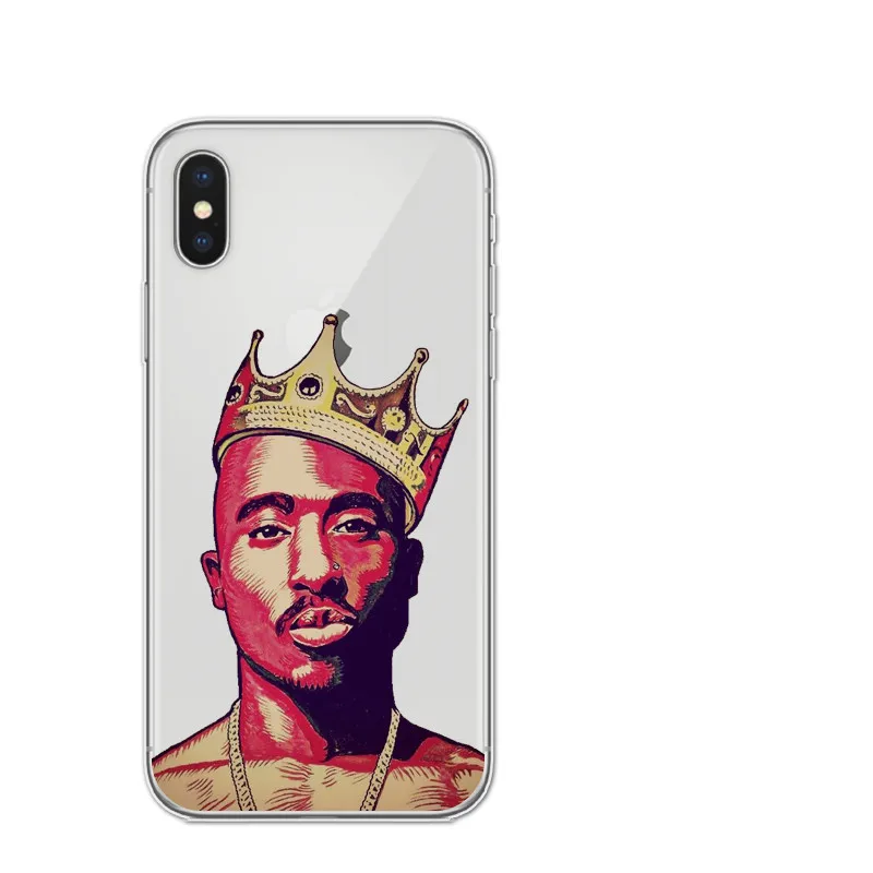 2Pac Makaveli Tupac Amaru Shakur Soft silicone Phone Cover Case For iPhone 5 5S SE 6 6S 6Plus Plus 7 7Plus 8 8Plus X Cases |
