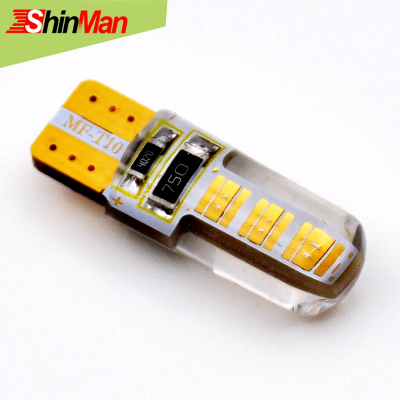 ShinMan 10x автомобильный фонарь Cob силиконовый W5W LED T10 для Highlander/Yaris/CROWN/Camry/Avalon/Corolla/Avensis
