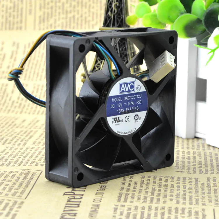 AVC DA07020T12U 70X70X20MM 12V 0.7A 7 см 4 линия контроля температуры большого объема вентилятор