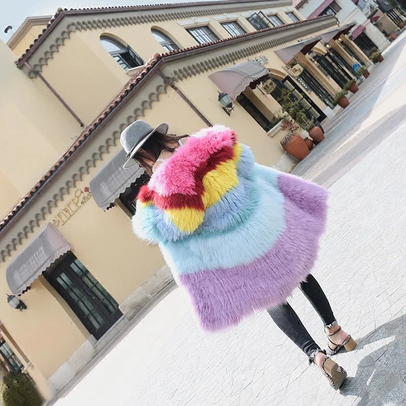 Роскошная женская куртка из натурального Лисьего меха разноцветный осенне