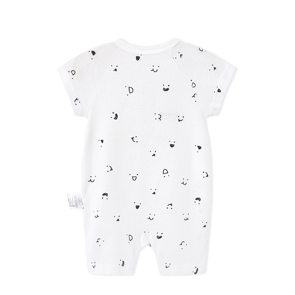 Balabala Infant Babys Short Sleeve Jumpsuit Newborn Baby Boys Girls 100% Cotton Romper One-Piece with Side Tie |
