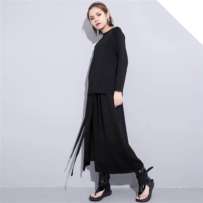 Женские широкие брюки в стиле пэчворк Johnature однотонные свободные штаны High Street с