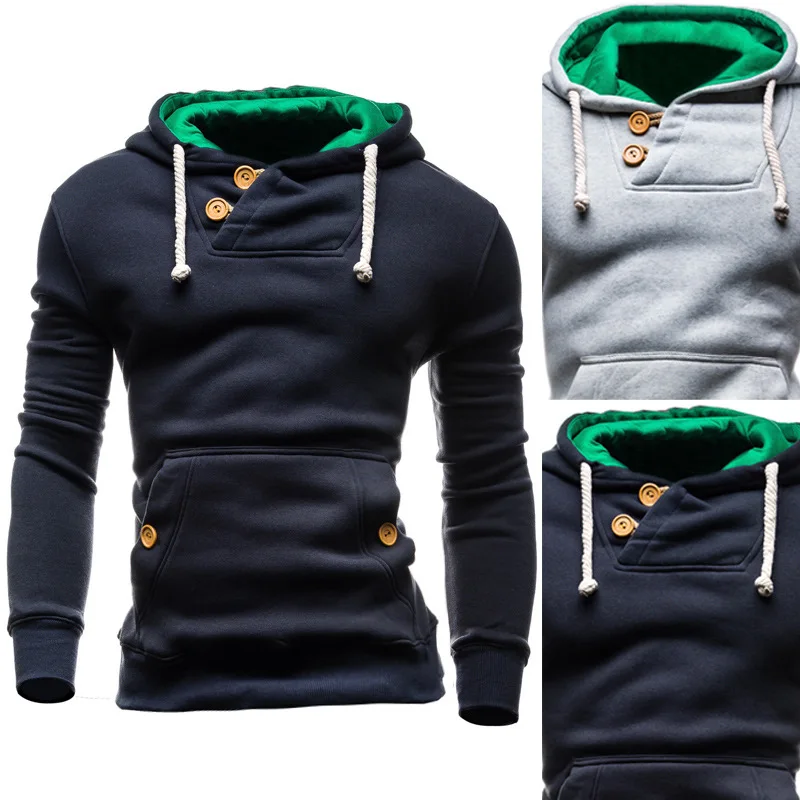 BIGGEST PROMOTION - 2018 men's hoodies shape body sweatshirts button Fashion workout suit street wear tracksuit brand design | Мужская