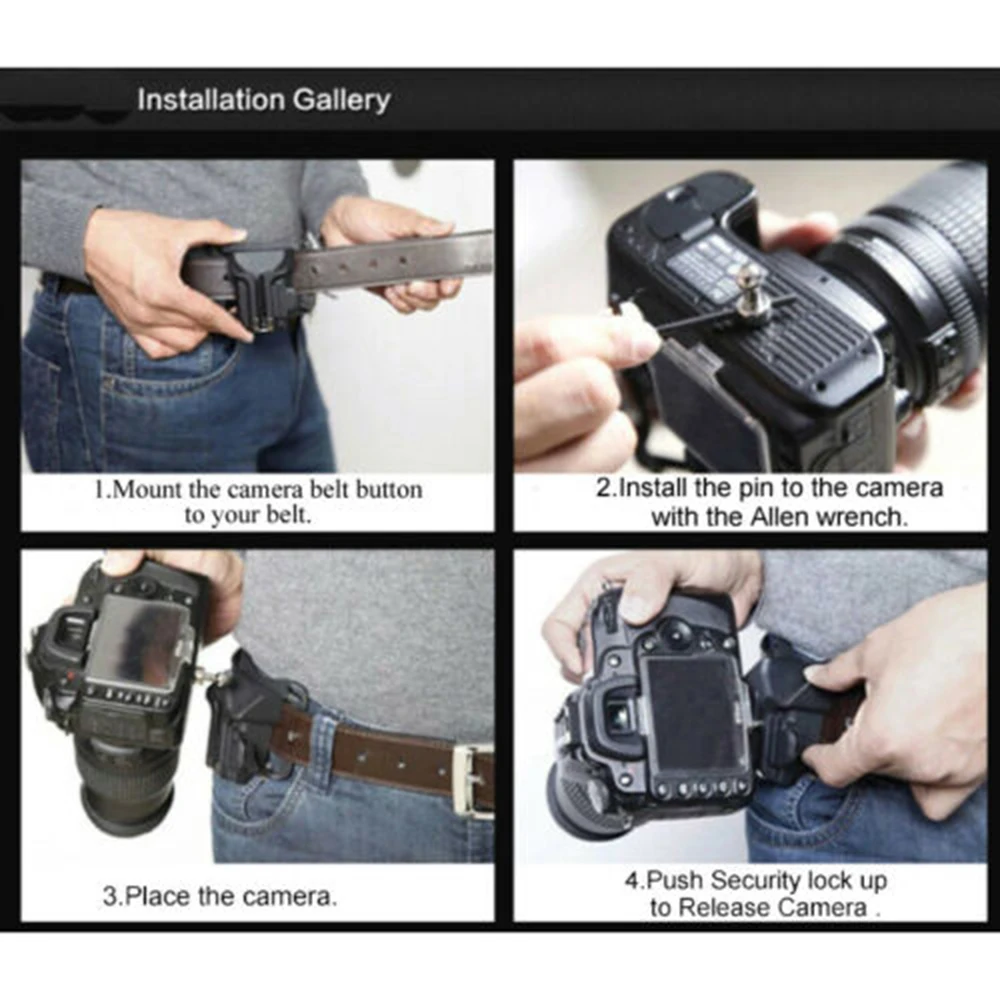 Waist Belt for Sony Canon Nikon SLR DSLR Camera Quick Strap Charger Holster Hanger Button Buckle Mount Clip Camera Accessories