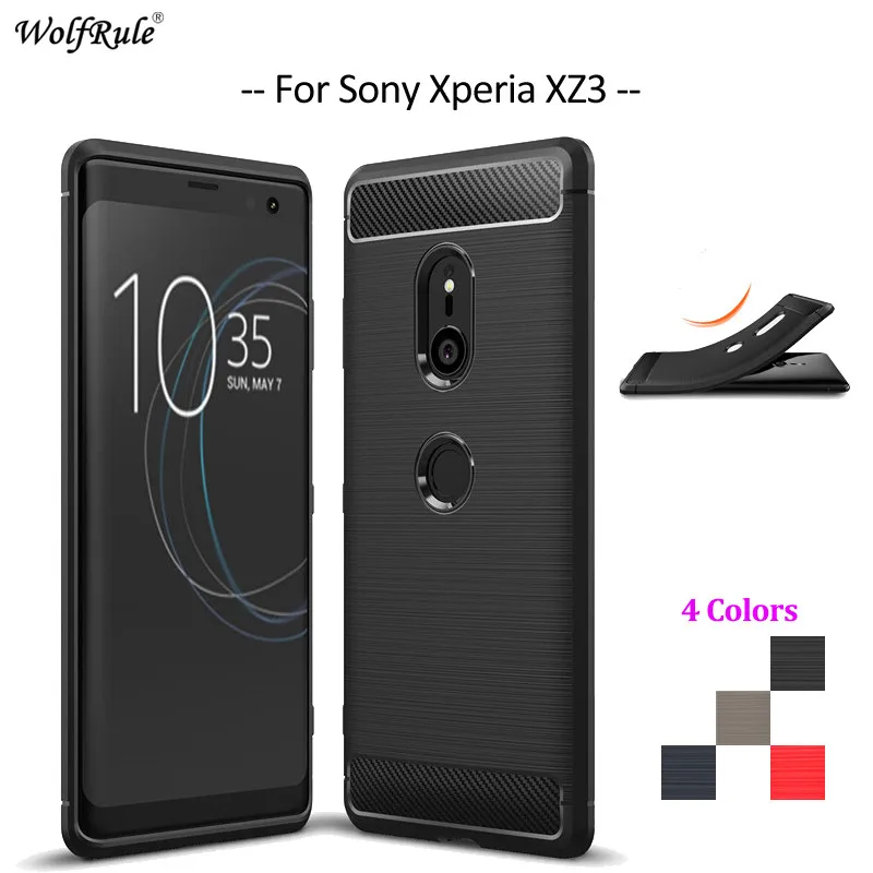 Чехол для телефона из углеродного волокна Sony Xperia XZ3 мягкий чехол ТПУ прочный