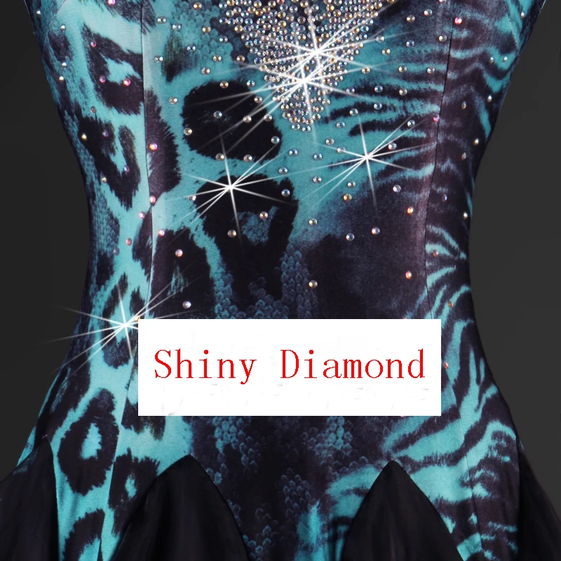 Женское платье для бальных танцев Waltz леопардовая блестящая Алмазная