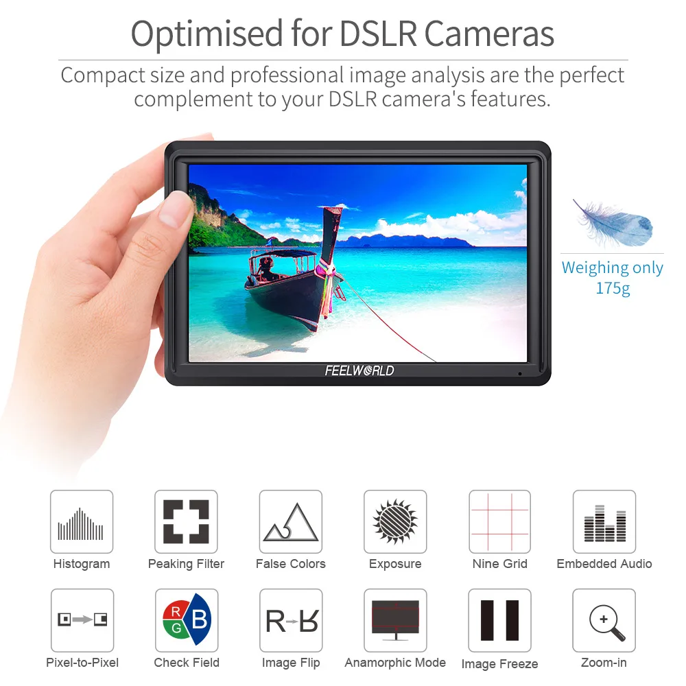FEELWORLD FW568 5 дюймов 4 K DSLR камера полевой монитор IPS Full HD 1920x1080 Поддержка HDMI вход выход