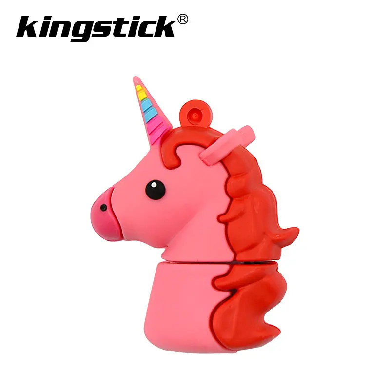 pink USB флеш-накопители с мультяшным единорогом, 4 ГБ, 8 ГБ, 16 ГБ, флеш-накопитель, 32 ГБ, 64 ГБ, usb флешка, мини флеш-накопитель, флешка - Цвет: pink