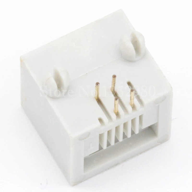 20PCS/LOT RJ45 Phone Jack 6P4C Female Ethernet Plug 55A 6Pins with Brim White | Обустройство дома