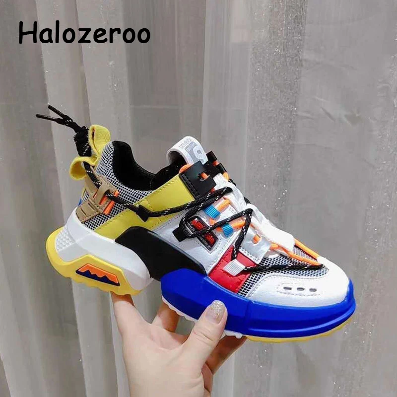 

2019 осенние модные детские спортивные кроссовки, сетчатые повседневные кроссовки для маленьких девочек, детские массивные кроссовки, серая ...