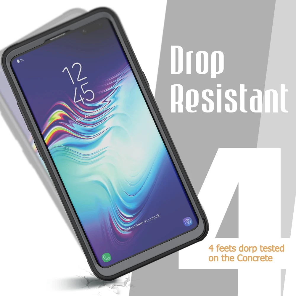 for Samsung Galaxy S10 5G Plus S10E Rugged Clear Case Full-Body Hybrid Bumper Cover Support Wireless Charging |