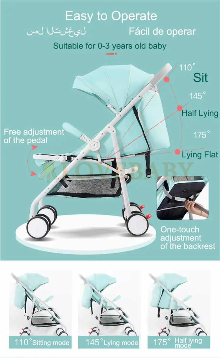 IIILOVEBABY детская коляска 2 в 1 детская коляска Легкая Складная