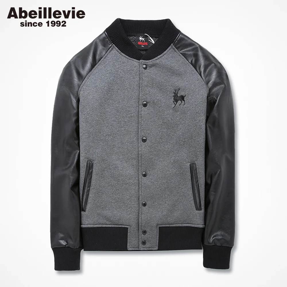 Abeillevie Мода Новый Хлопок Руно мужская Бейсбол Куртки Сексуальная Повседневная