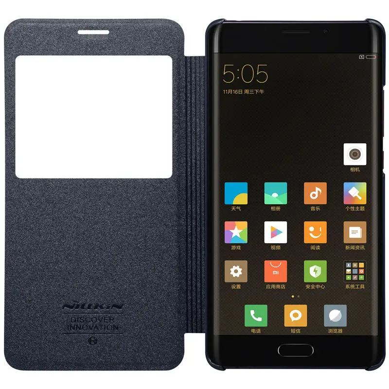 Кожаный чехол книжка с окошком для Xiaomi Mi Note 2 Pro Prime NILLKIN|case for xiaomi|leather casecase |