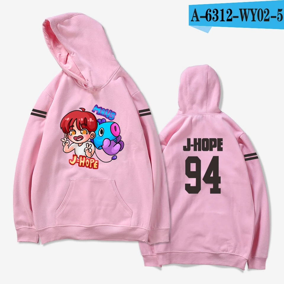 aikooki hoodies women Bangtan Boys Kpop idol Hoodies Sweatshirts Autumn Streetwear Fans Hoodies Cap Casual Clothes Plus Size - Цвет: pink