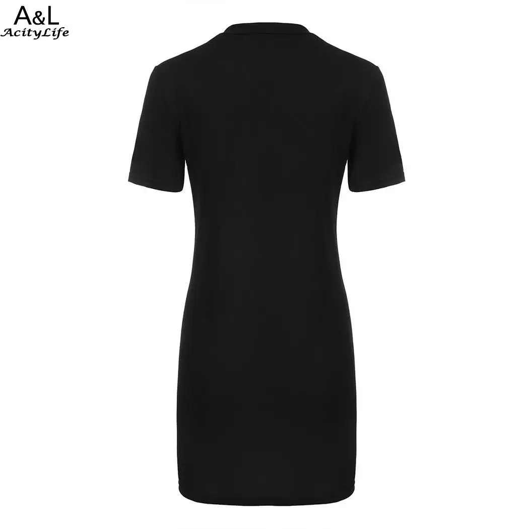 Пуловер Повседневное короткий рукав принт Choker Neck Для женщин тонкий Mini T Shirt