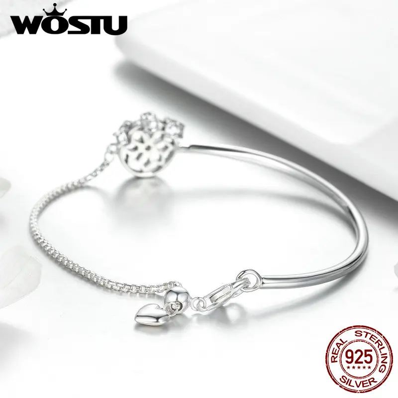 WOSTU подлинное серебро 925 пробы Ловец снов Шарм браслет для женщин Девушка День