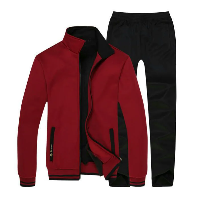 Rlyaeiz Autumn Winter Men's Sets Zipper Hoodies + Pants Sporting Wear Fleece Warm Tracksuits 2018 Casual Suits Men | Мужская одежда