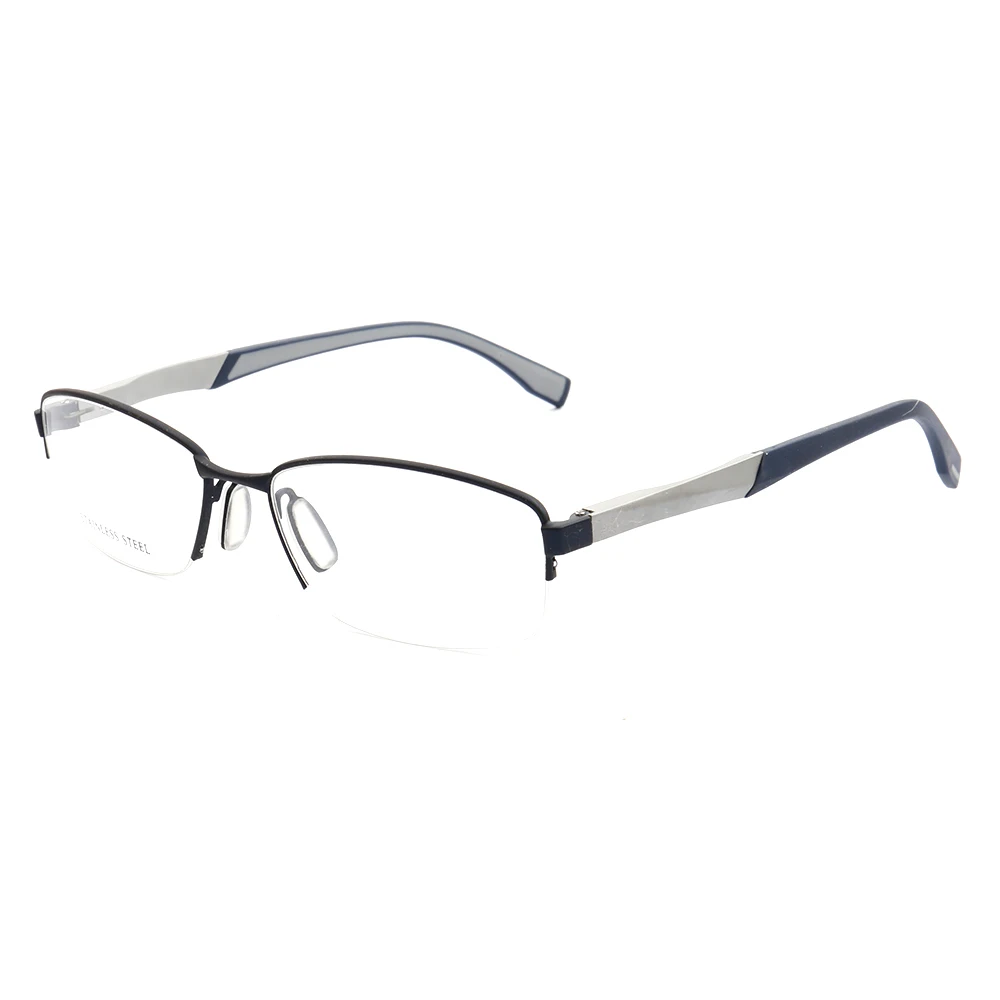 

Stainless Steel men's business Square Half-Rim glasses frame new metal optical Eyewear explosion models