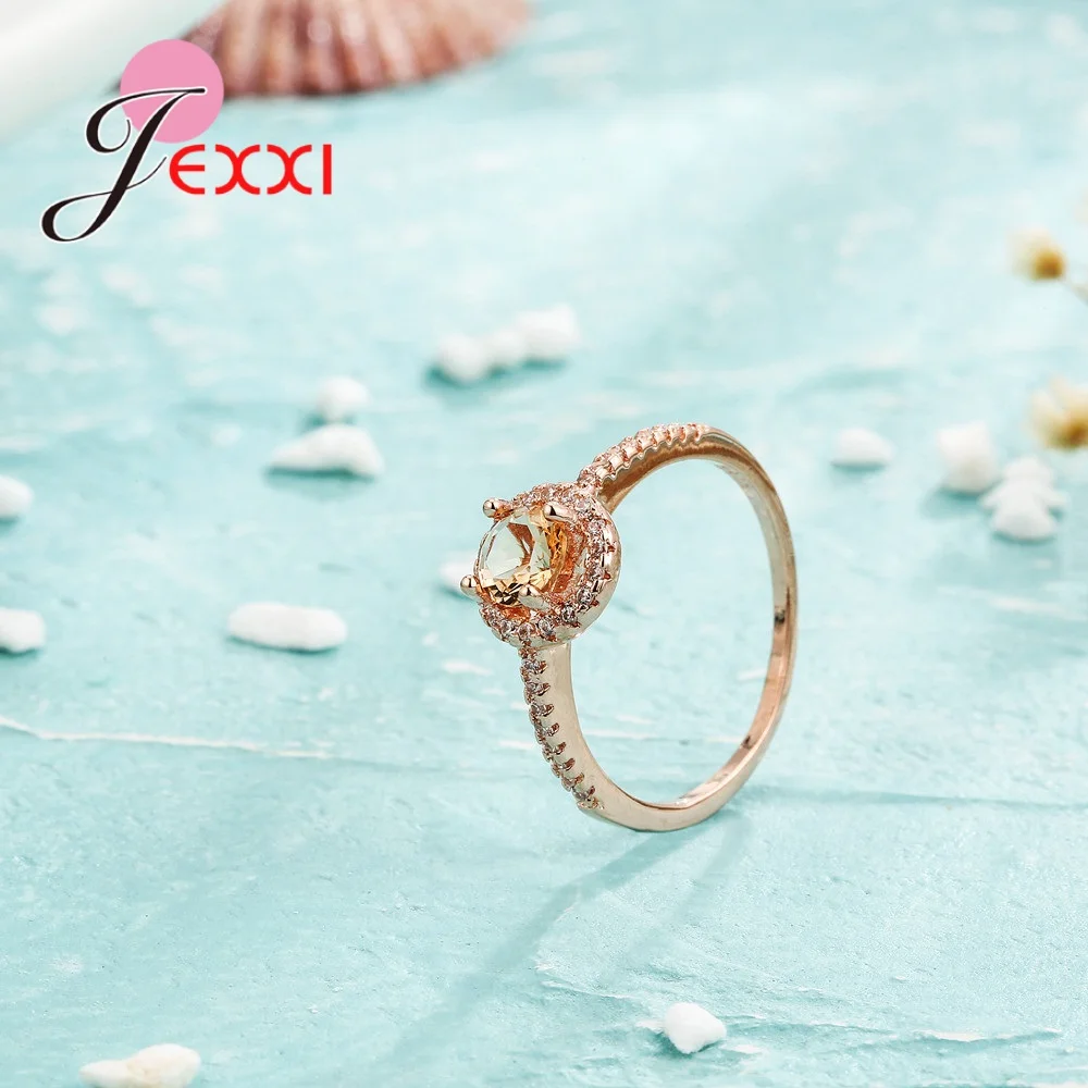 Fashion Trendy Rose Gold Finger Ring Anel Fine Female Party Jewelry Micro Pave Crystal Size 6-10 Wholesale Free Shipping | Украшения и