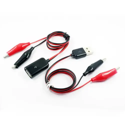 1PCS USB Crocodile wire Alligator clips Male + female to tester Detector connect |
