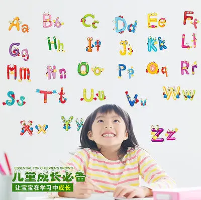 Большой мультяшный алфавит буквы дневного света детская комната домашний декор