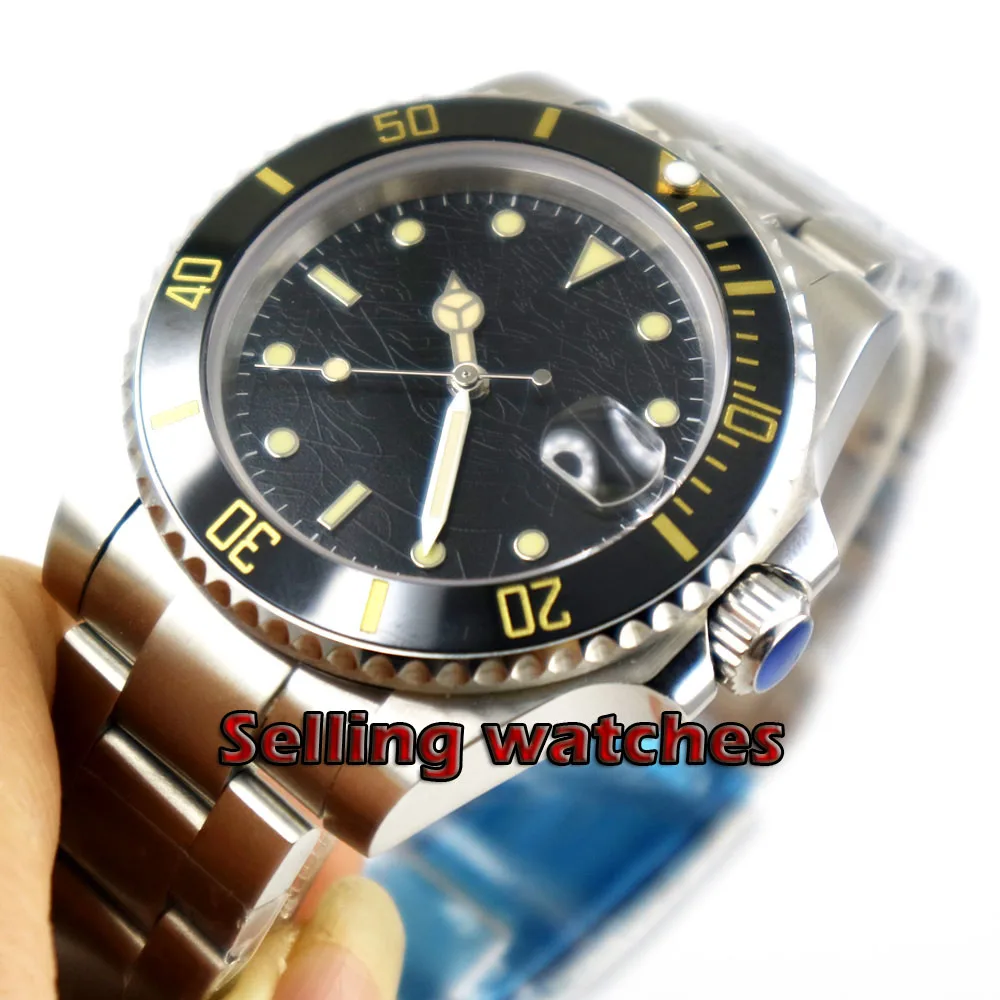 BLIGER 40mm With Inregular Pattern Dial Ceremic Bezel Sapphir Glass Sterile Watch