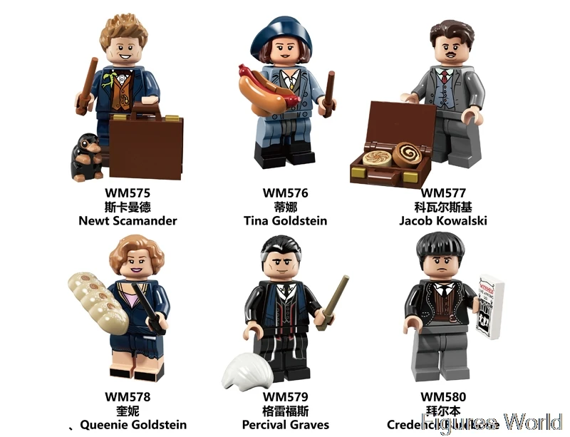 Строительные блоки Queenie Grindelwald с фантастическими животными Newt Scamander Jacopo Jacob игрушки для детей Подарки wm578