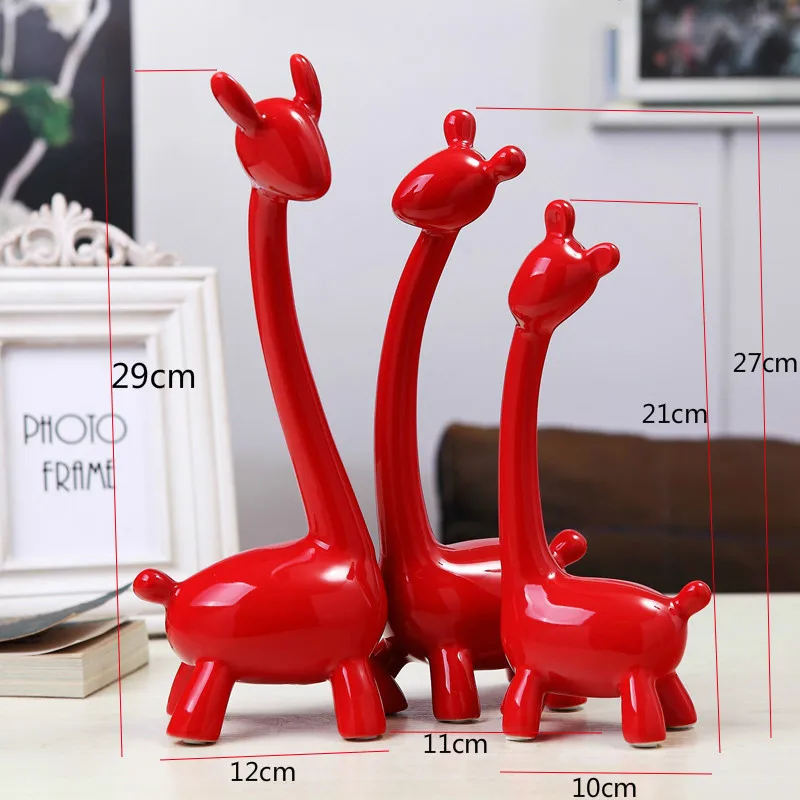 Three-piece red Несколько цветов керамическое Современное украшение богатство Lukcy свадебный подарок украшение домашнего интерьера Z - Цвет: Three-piece red
