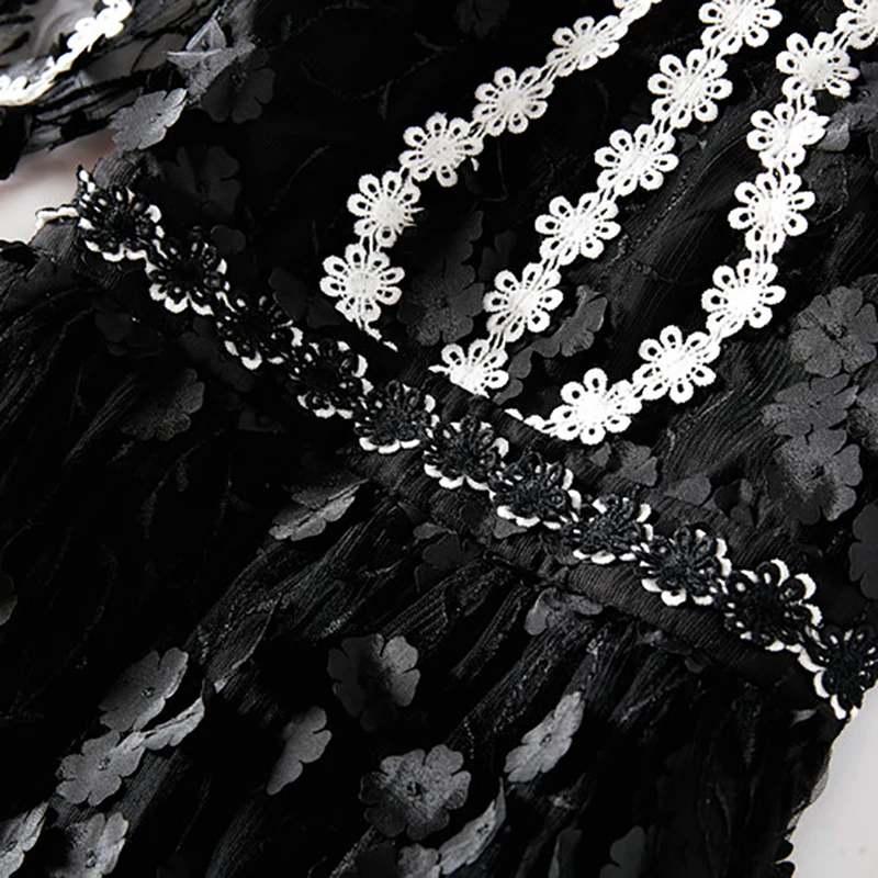 Осеннее Сетчатое платье с симпатичной аппликацией для женщин высокое качество