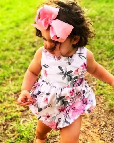 Новинка 2019 модный летний комбинезон принцессы без рукавов с цветочным принтом