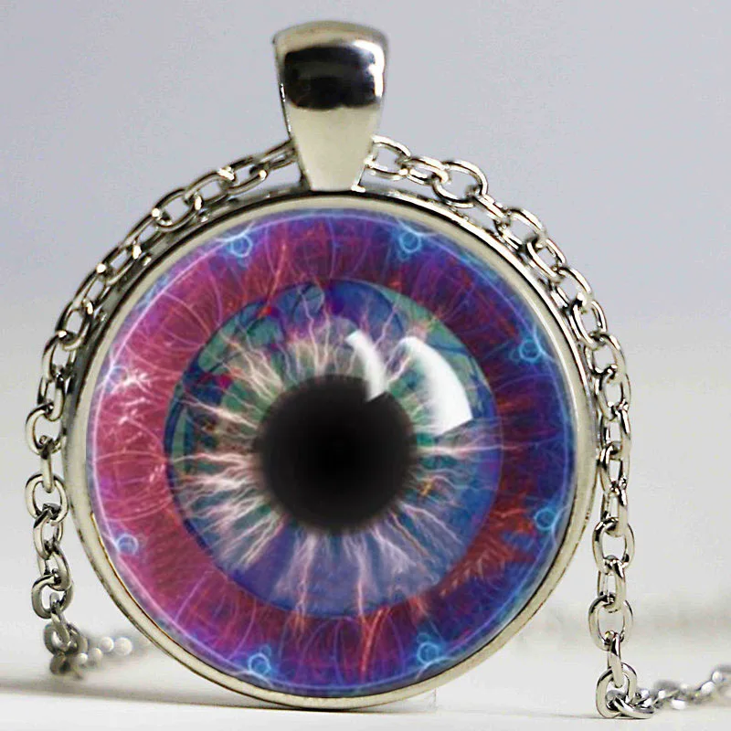 Ожерелье Tesla's Eye фрактал кабошон стеклянная подвеска цепочка|pendant necklace|chain