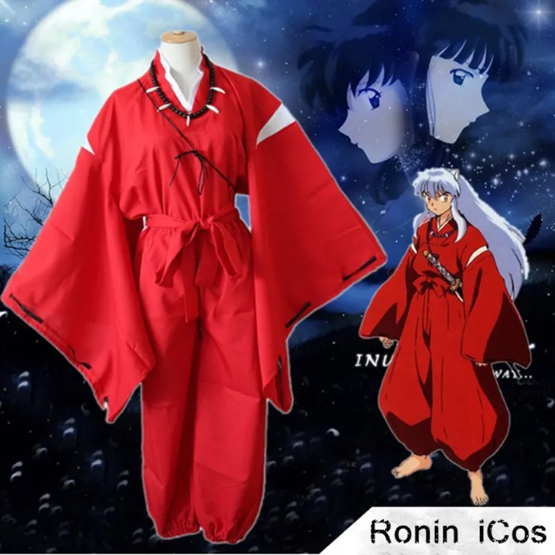 Специальная распродажа Inuyasha красный японские кимоно Для мужчин полный набор из