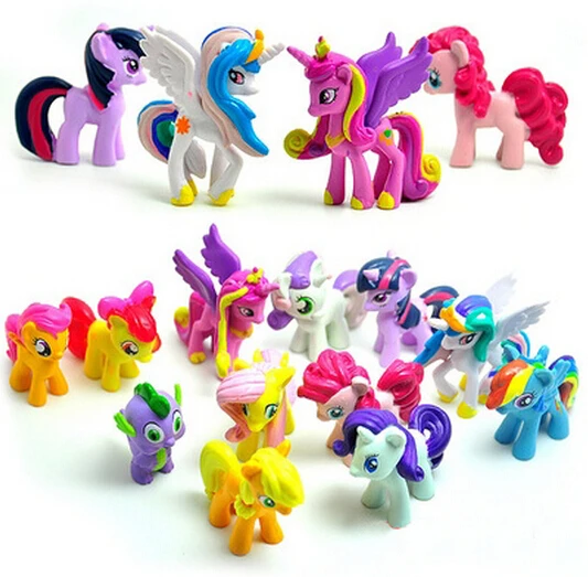 

12pcs/lot Unicorn Horse Action & Toy Figures Toys & Hobbies Cartoon Horse Action Figure Toys