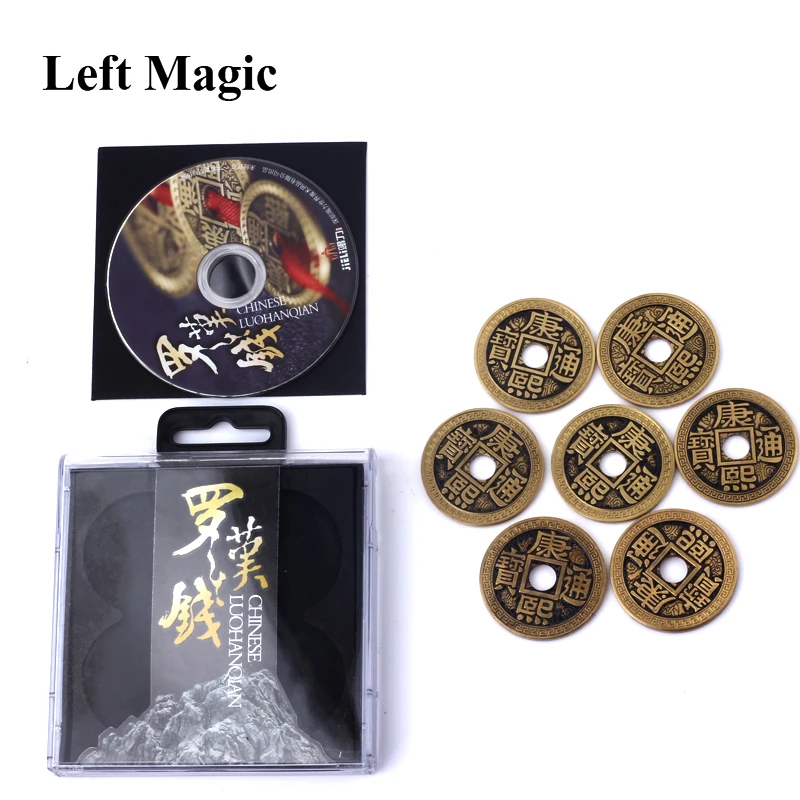 Китайские наборы монет Luohanqian (включая 5 шт. и 2 ракушек)-Волшебный реквизит для