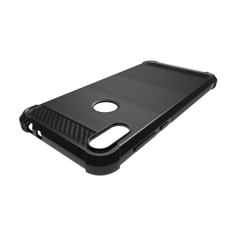 

10pcs/lot.BLACK Shock Absorption Cover Soft TPU Anti Scratch Carbon Fiber Design Back Case for Motorola moto One (P30 Play)