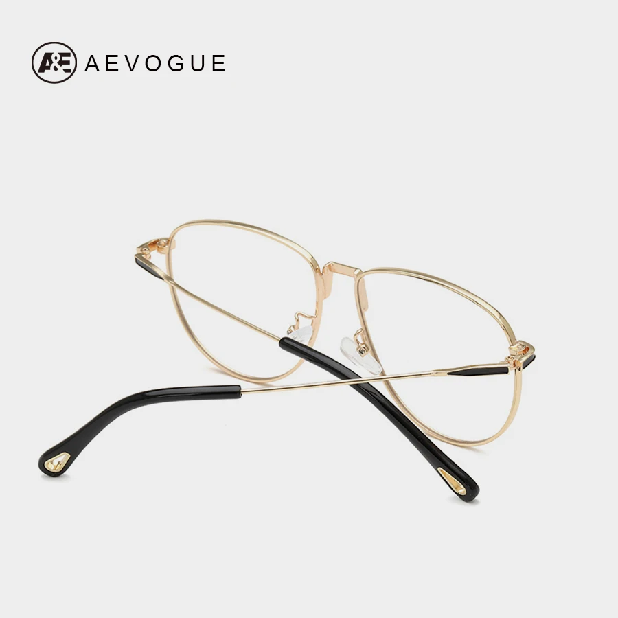 Женские очки AEVOGUE, цветов, украшенные очки пилота по рецепту, металлическая прозрачная оправа для близорукости, унисекс, AE0726