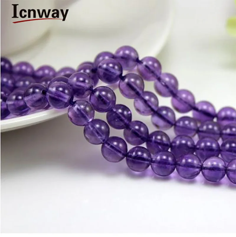 Натуральный круглый аметист 4 12 мм круглые свободные шарики 15 дюймов сделай сам