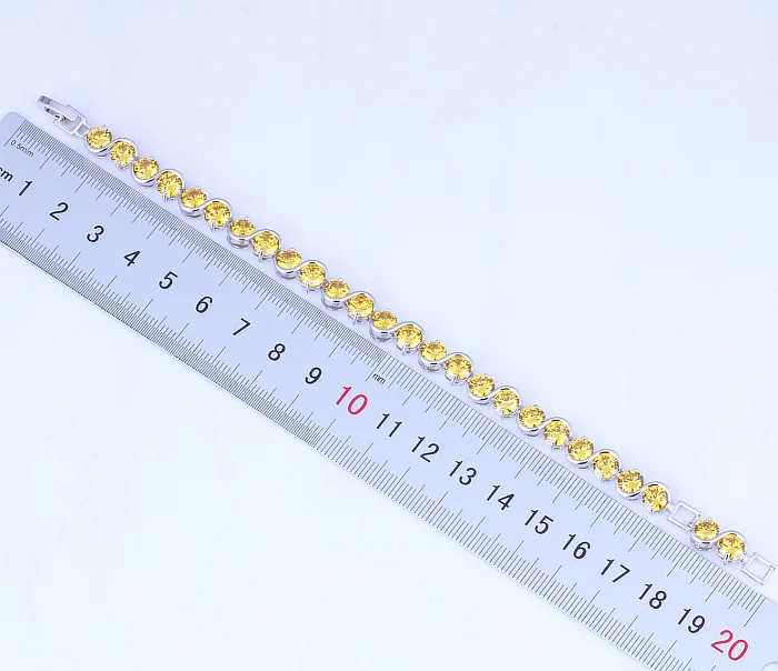 Любовь монолог &quotS&quot Форма AAA желтый кристалл серебряные Цвет